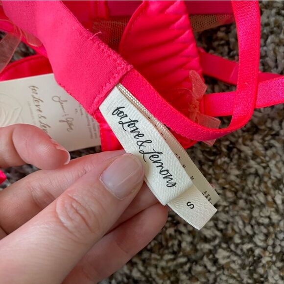 FOR LOVE & LEMONS Graphic Hearts Sheer Bra Size small NWT - Picture 4 of 8